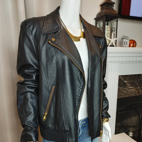 Free People Modern Vegan Bomber, Black L - Picture 6 of 14